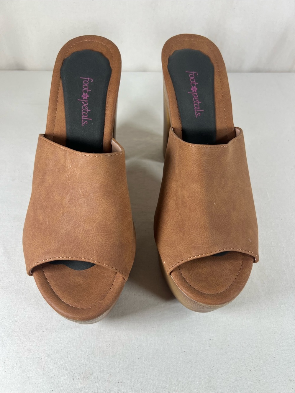 Zara Brown Open-Toe Slide Wedge Mules